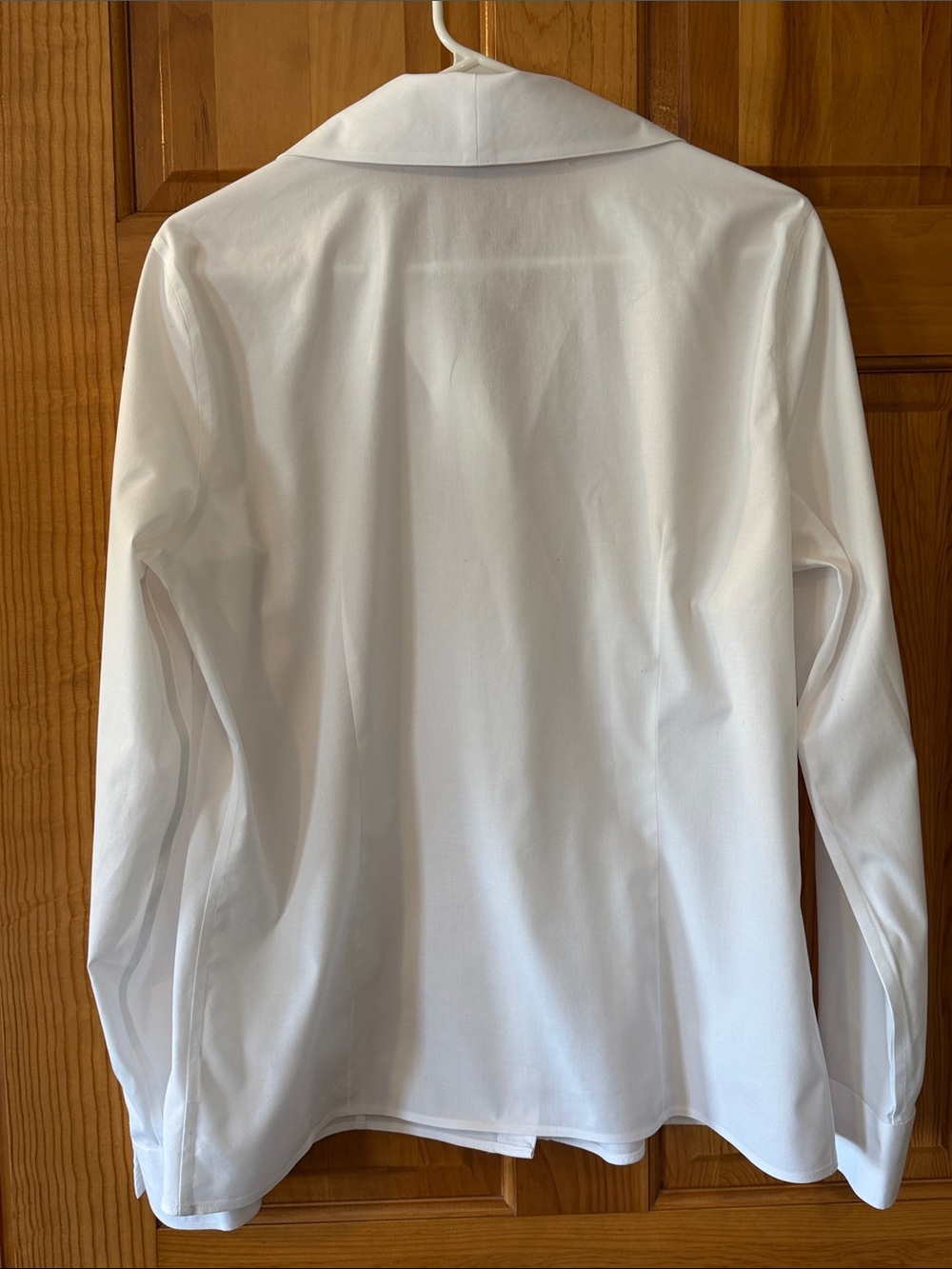 Talbots White Button-Front Blouse with Camp Collar - Picture 4 of 6